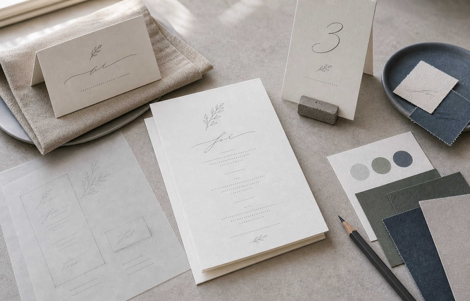 Layout Inspiration for Menu and Place Card Sets