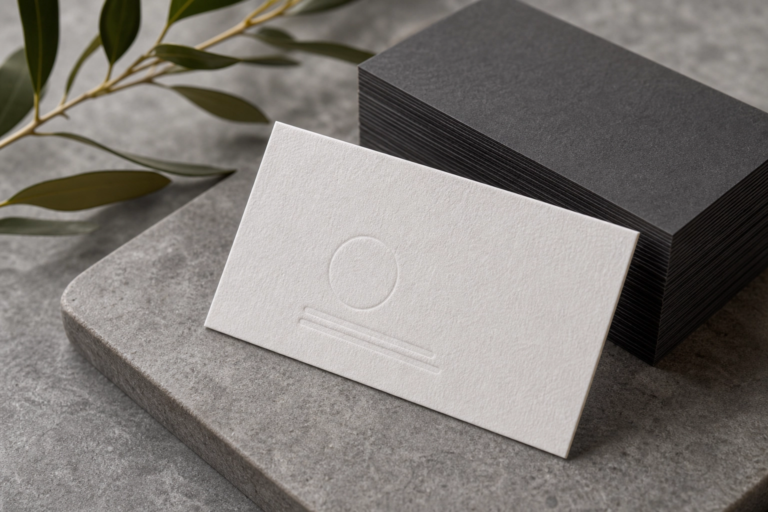 Blind Debossed Cotton Business Cards