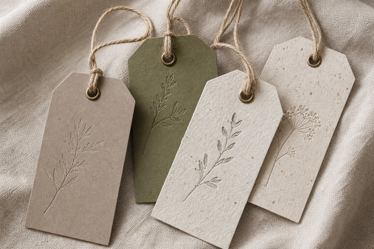 Botanical Hang Tags on Recycled Stock