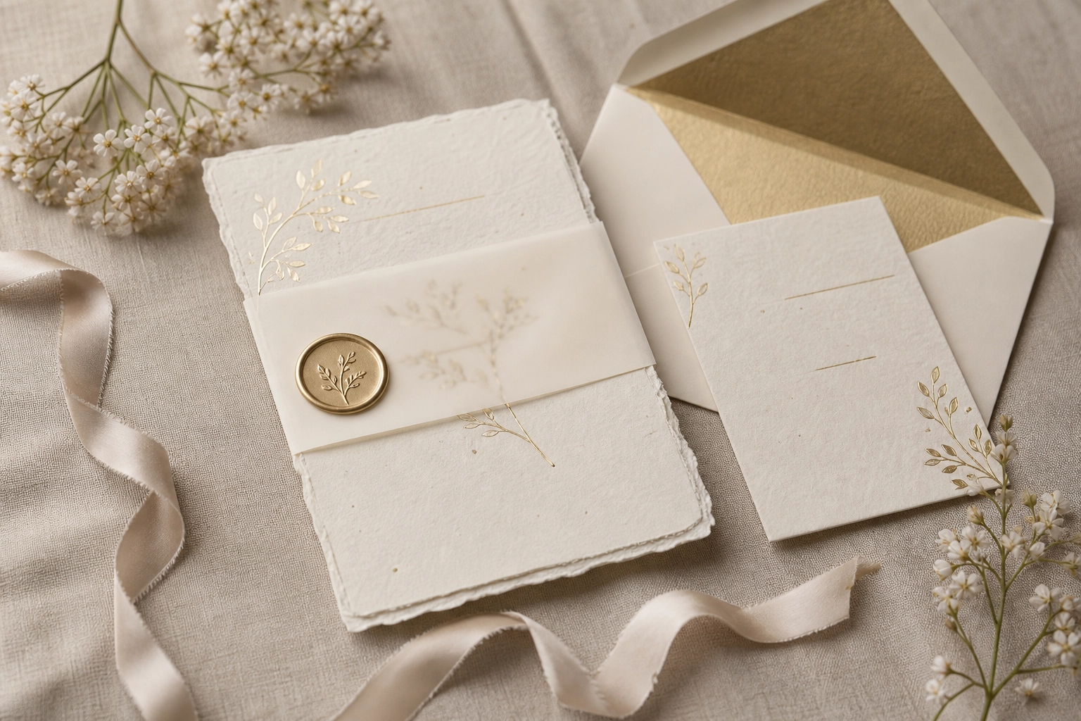 Gold Foil Wedding Invitation Suite