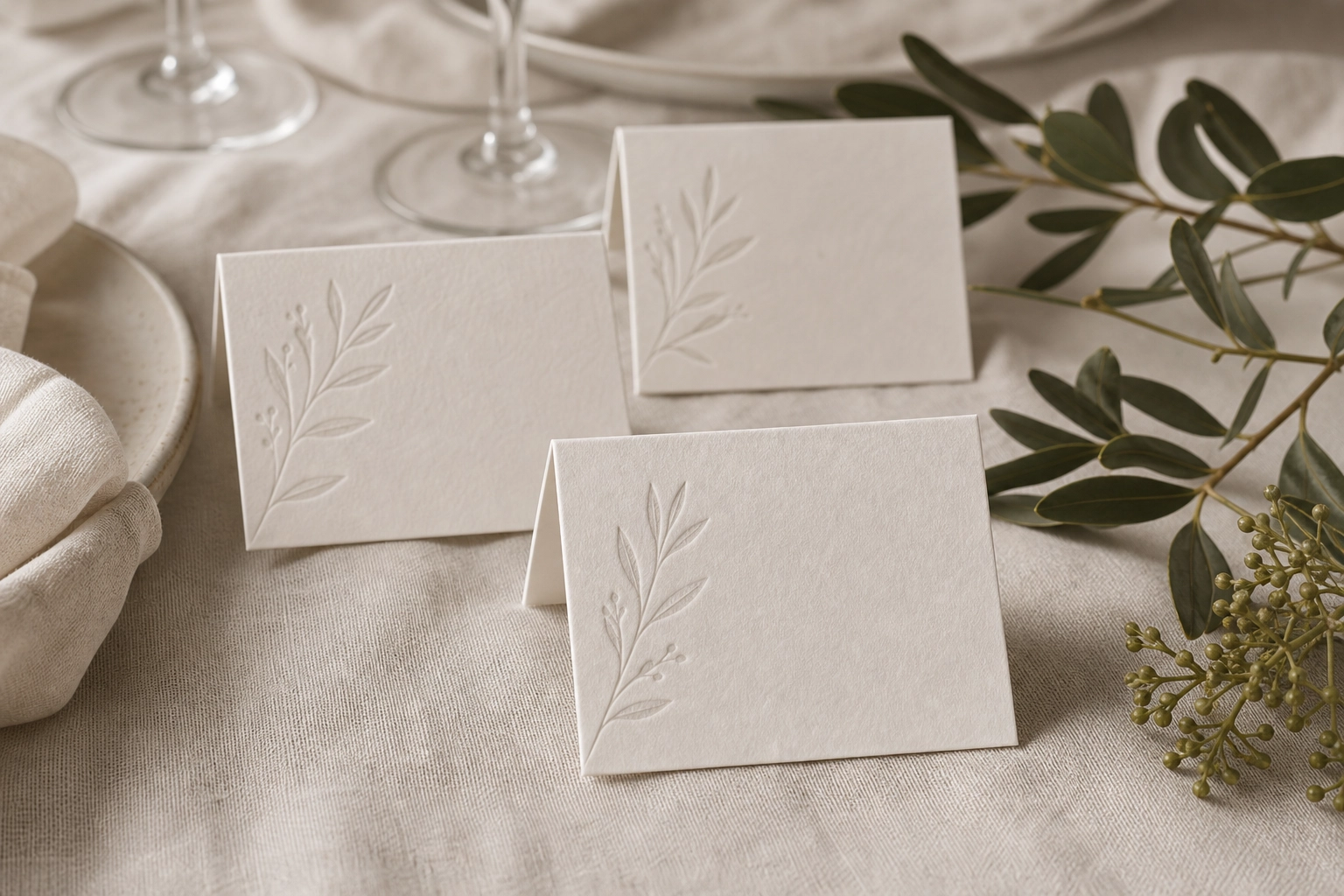 Letterpress Place Cards With Soft Ink