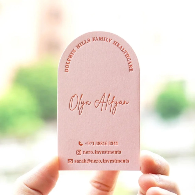 Unique Dome Cut Die-Cut Business Cards