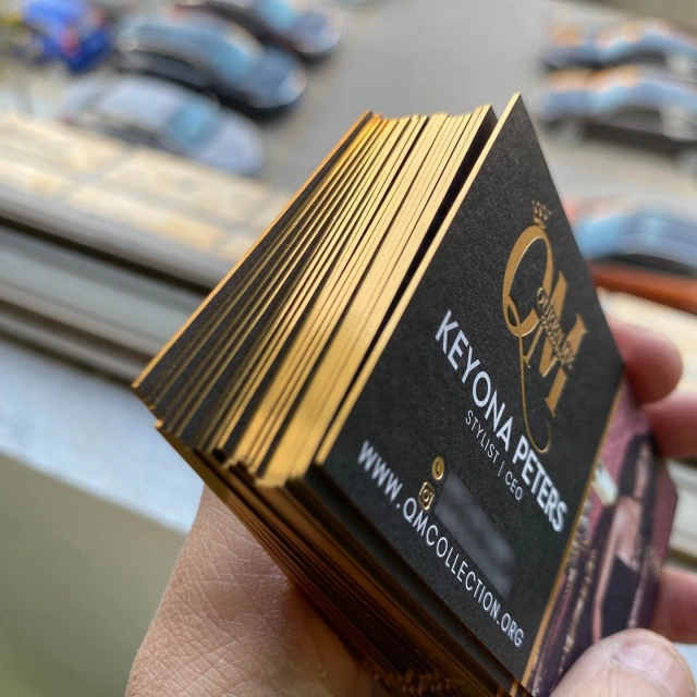 Business Cards with Photo & Gold Foil Edges