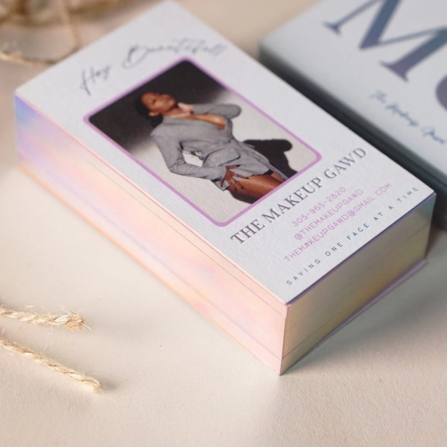 Photo Business Cards with Holographic Foil