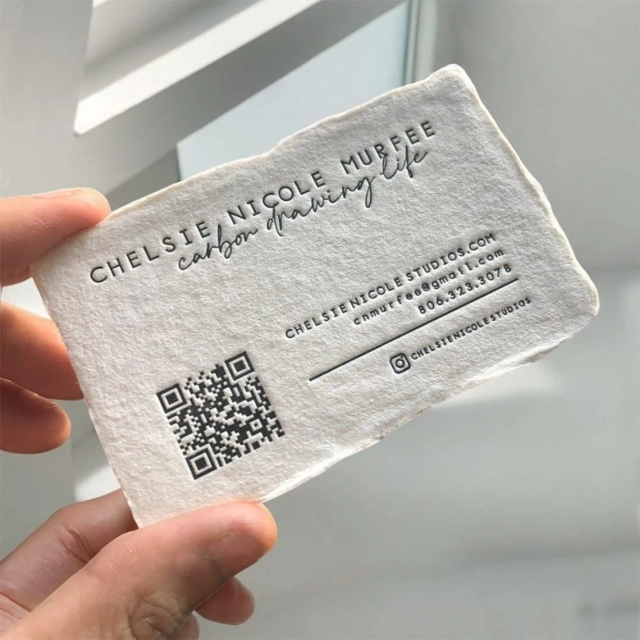 Deckle Edge Handmade Paper Business Cards