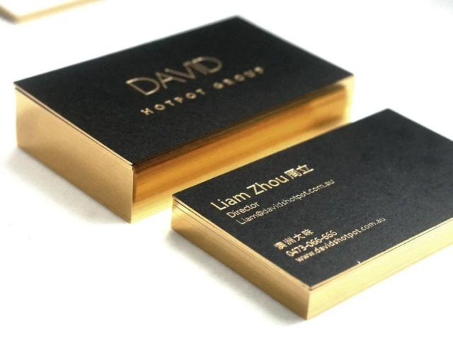 Luxury Black Gold foil QR Business Cards